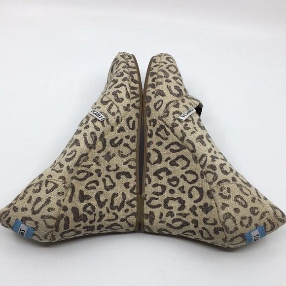 Toms animal print canvas open toe leopard wedges size 7 - Picture 10 of 16